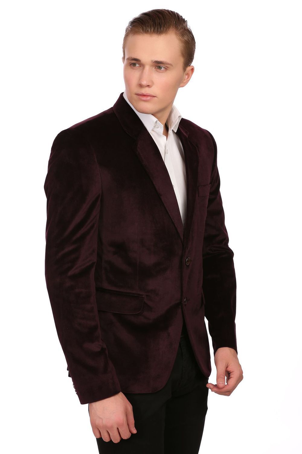 Wine red velvet blazer top