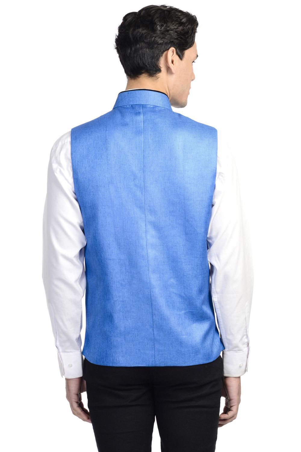 Rayon Blue Nehru Jacket