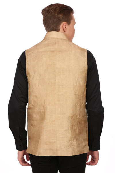 Buy Hangup Men Gold Coloured Printed Nehru Jacket - Nehru Jackets for Men  8932765 | Myntra