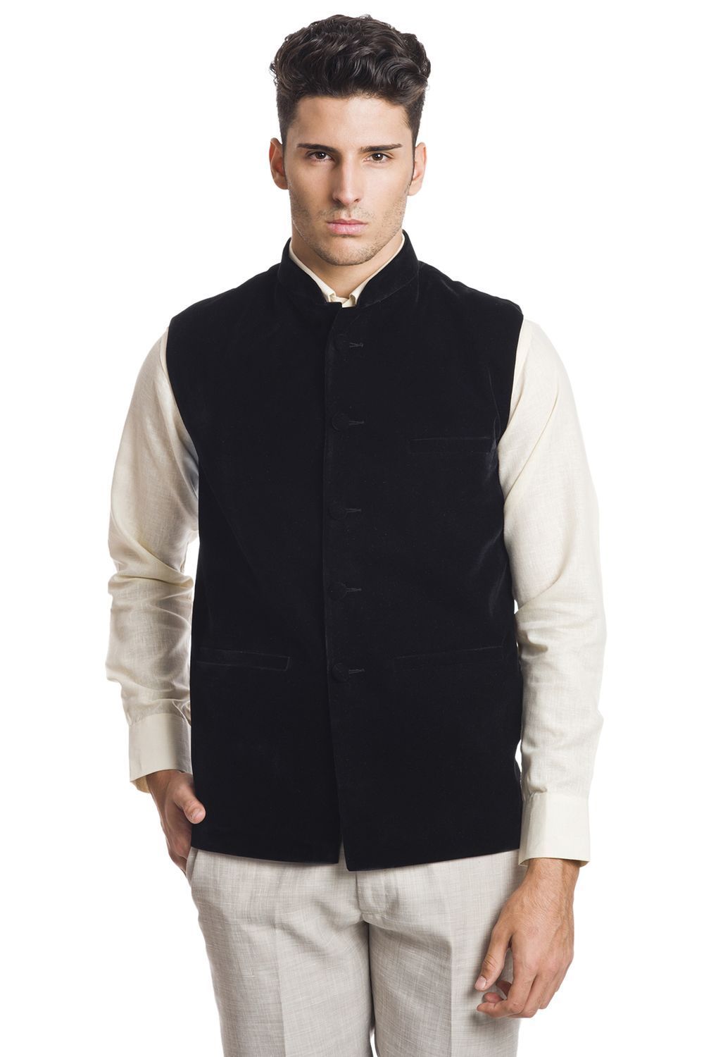 Velvet Black Nehru Jacket