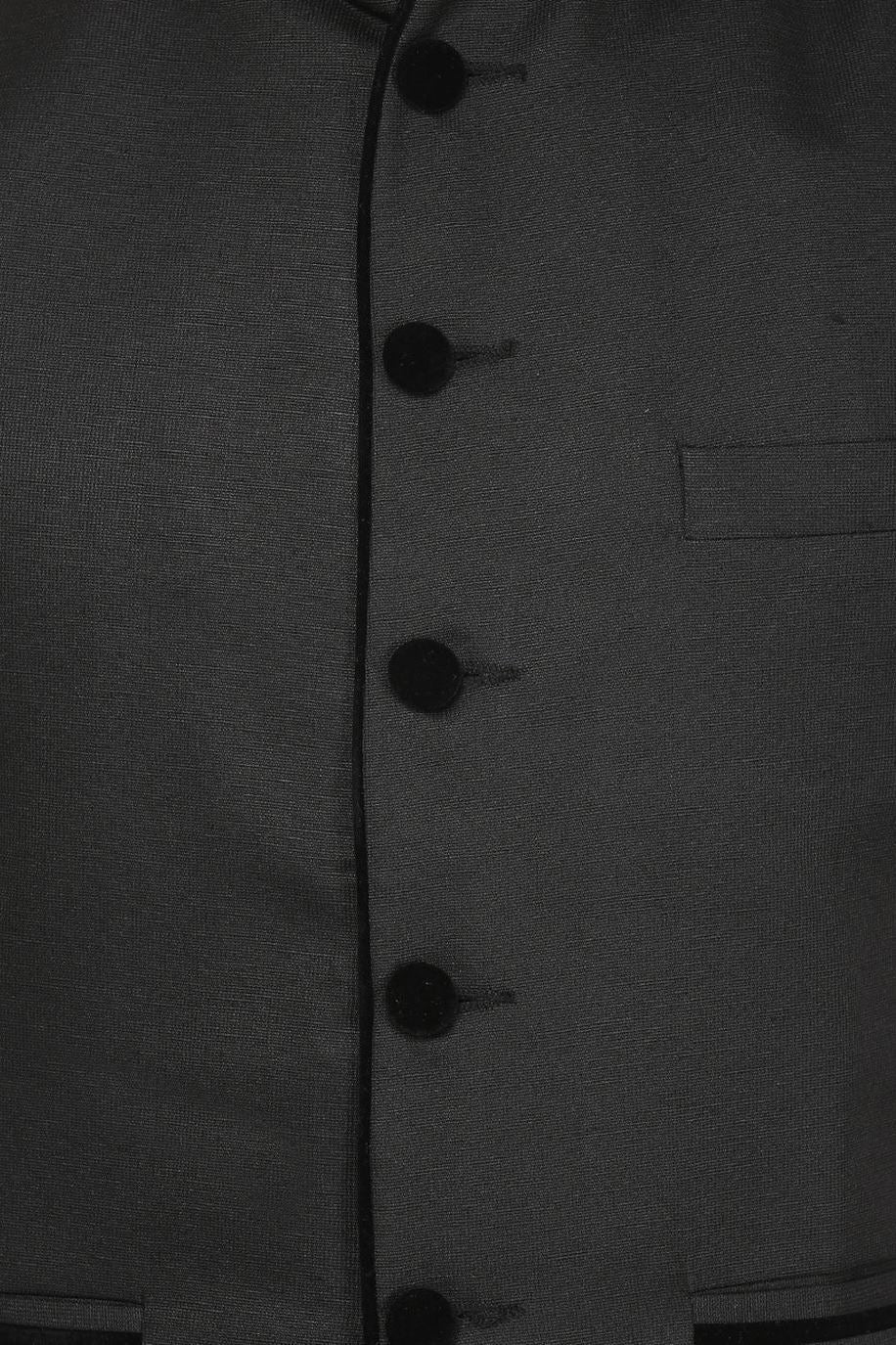 Polyester Cotton Black Modi Nehru Jacket