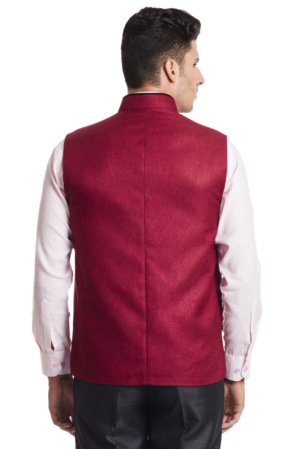 Polyester Cotton Red Nehru Jacket