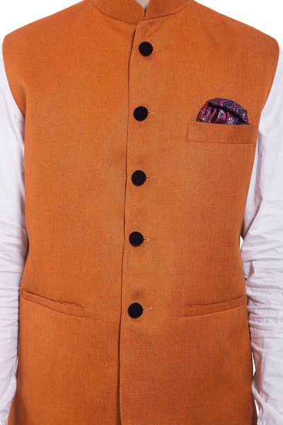 Rayon Orange Nehru Jacket