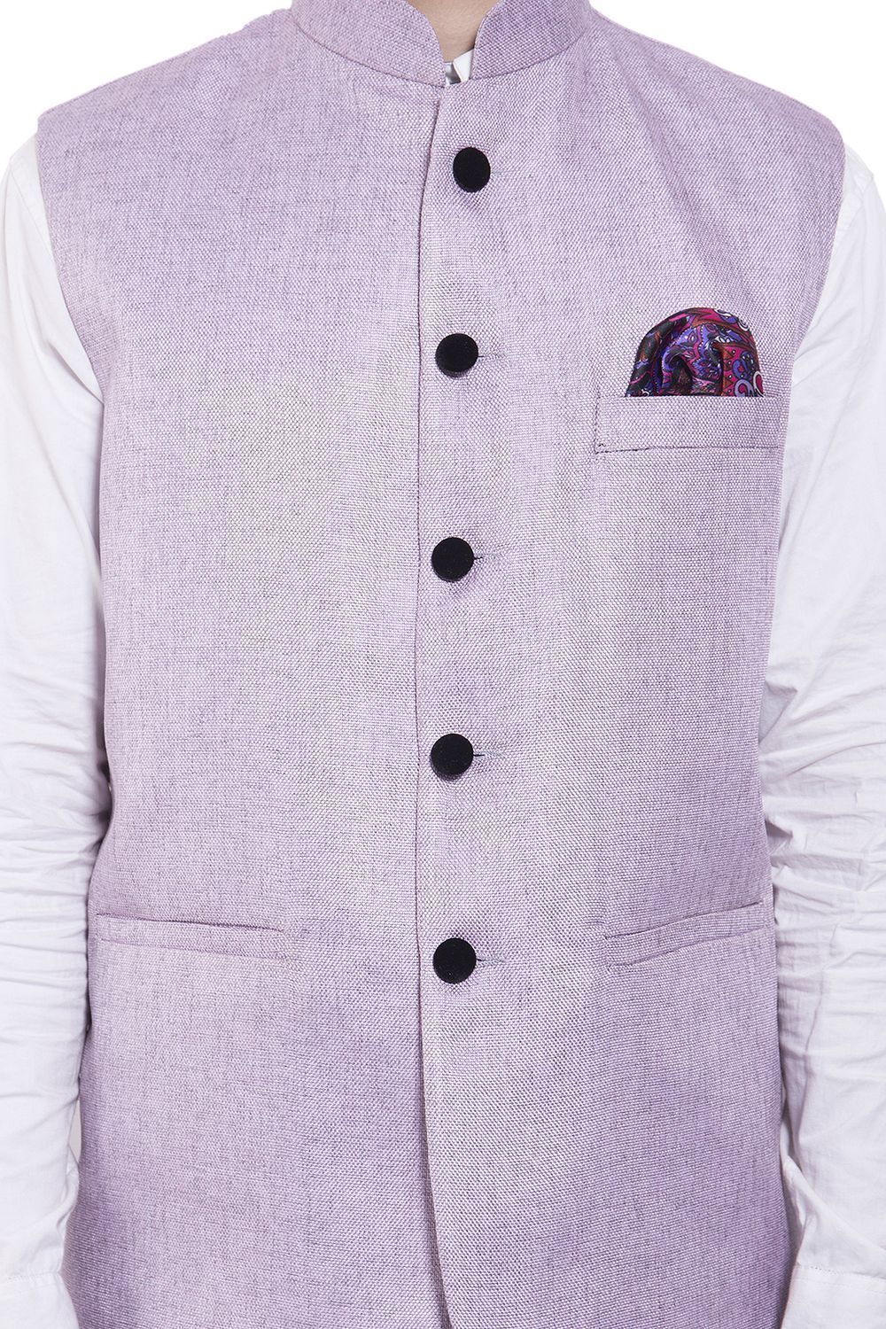 Rayon Purple Nehru Jacket