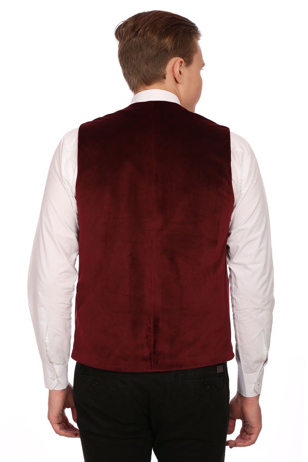 Dust-Free Cotton Velvet Red Waistcoat