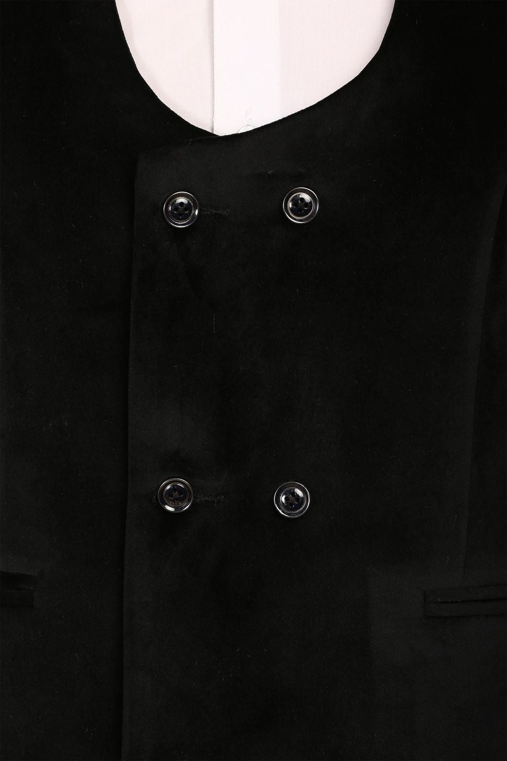 Dust Free Cotton Velvet Black Waistcoat