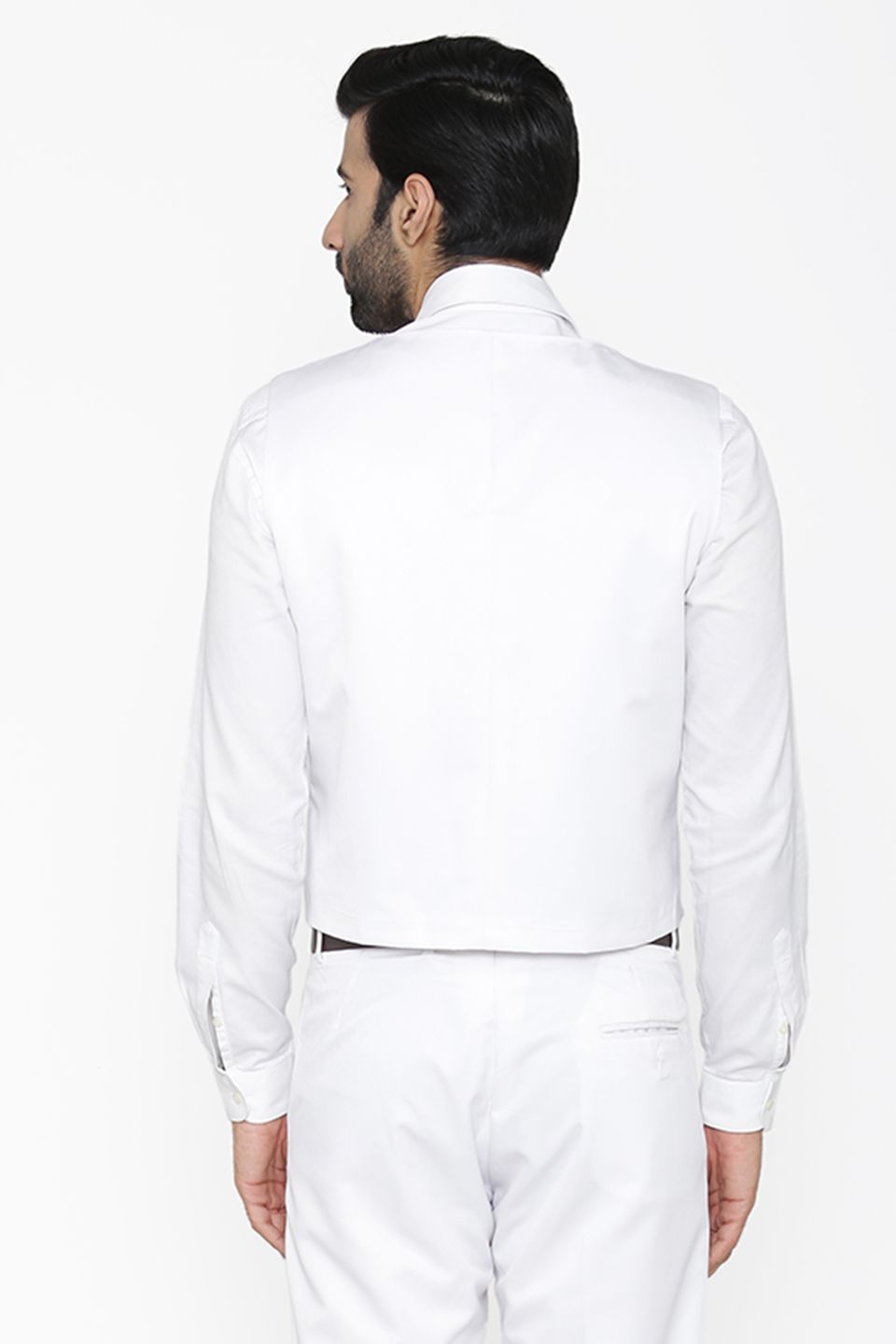 Polyester Cotton White Waist Coat