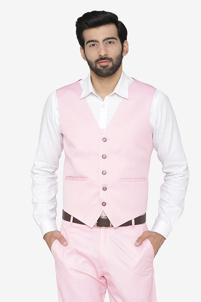 Polyester Cotton Pink Waist Coat