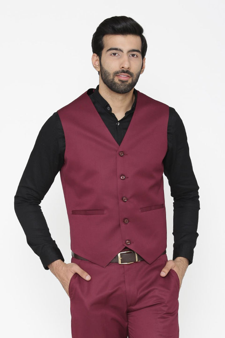 Wintage Men's Polyester Cotton Festive and Casual Vest Waistcoat