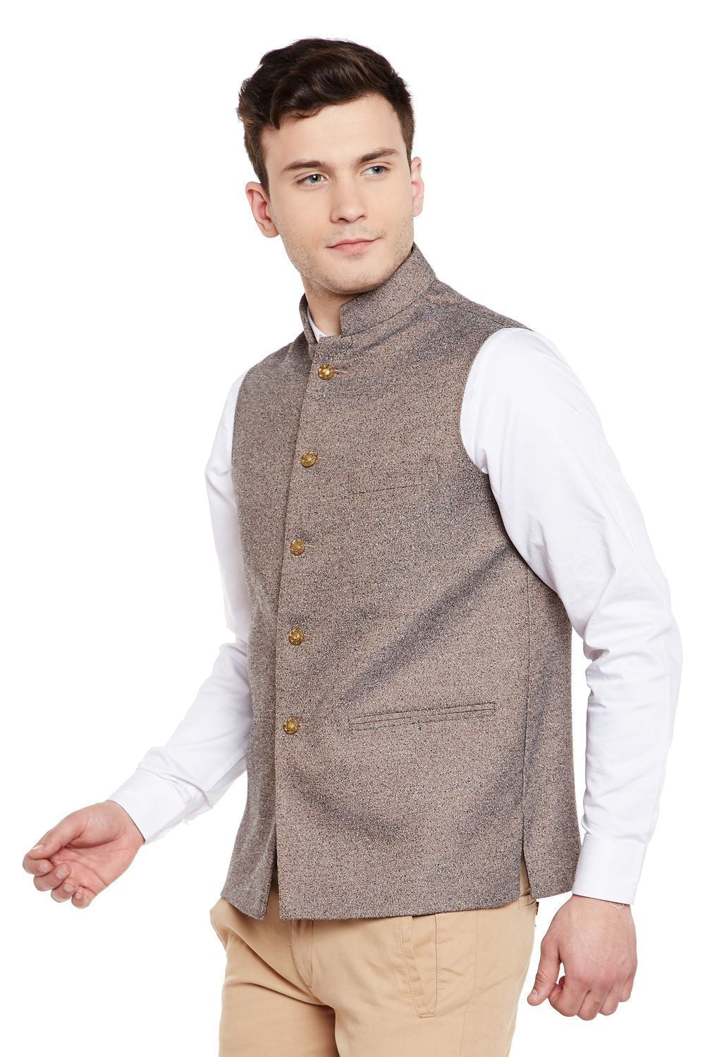 Imported Rayon Brown Nehru Jacket