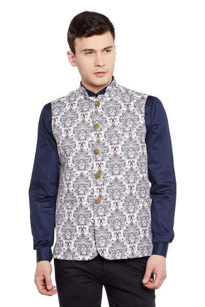 Imported Rayon MulticolouRed Nehru Jacket