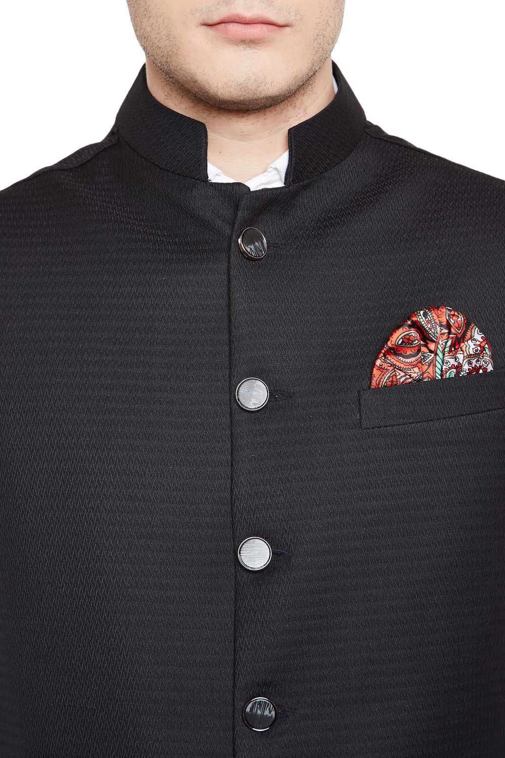 Imported Rayon Black Modi Nehru Jacket