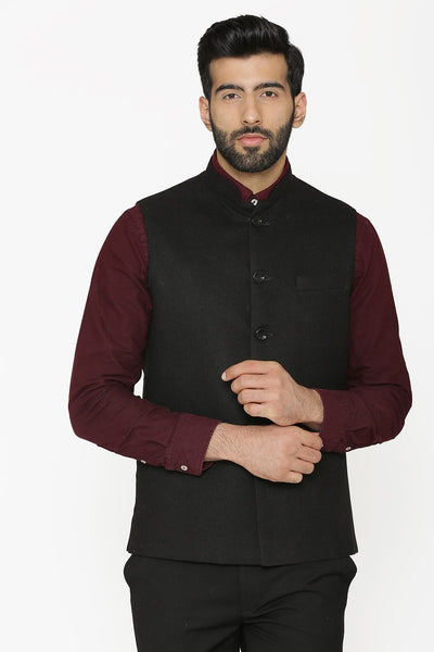 Nehru jacket with best sale black shirt