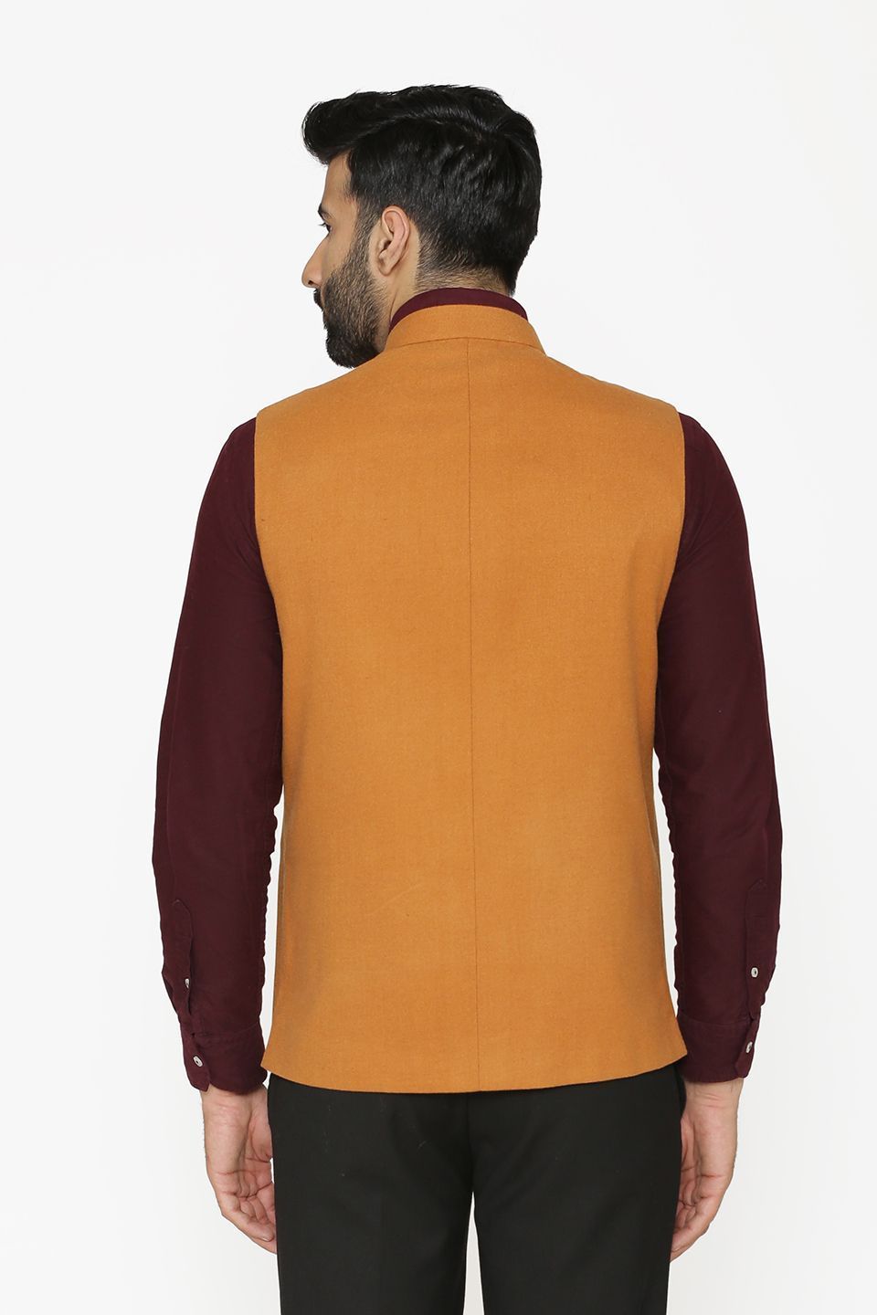 Orange nehru jacket outlet