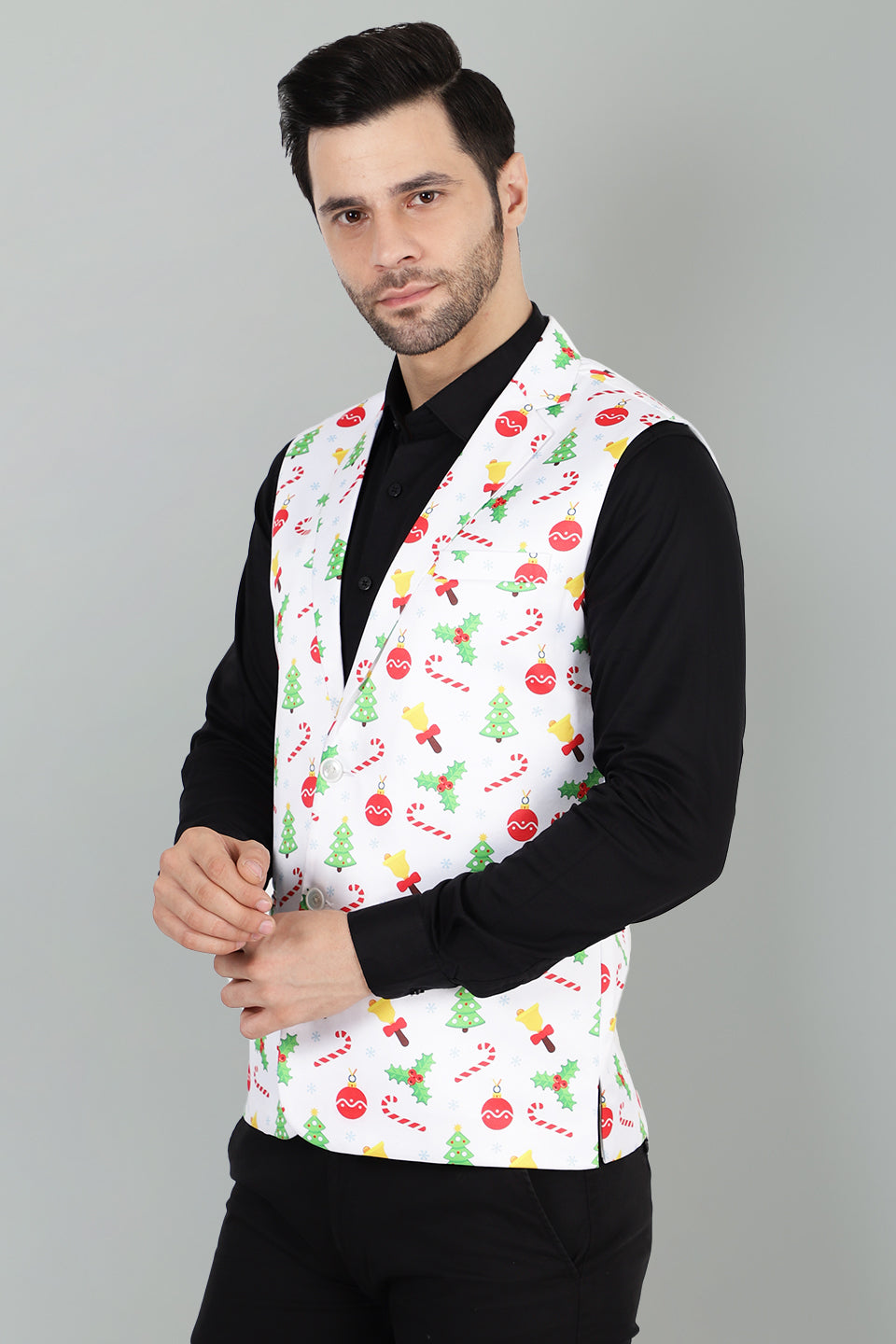 Polyester Cotton Christmas White Jacket Vest Waistcoat