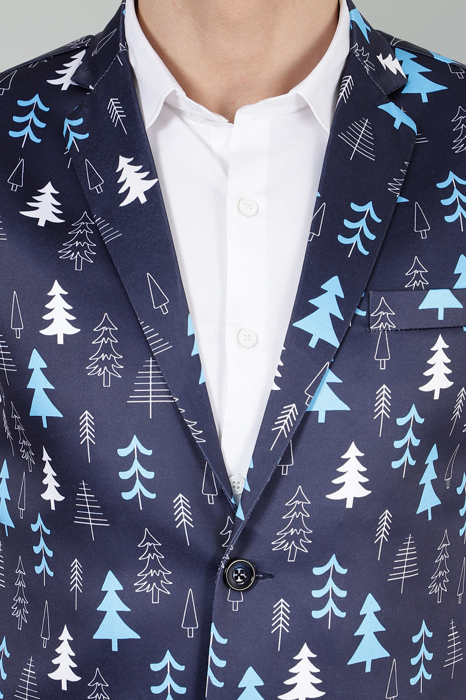 Polyester Cotton Christmas Blue Jacket Vest Waistcoat