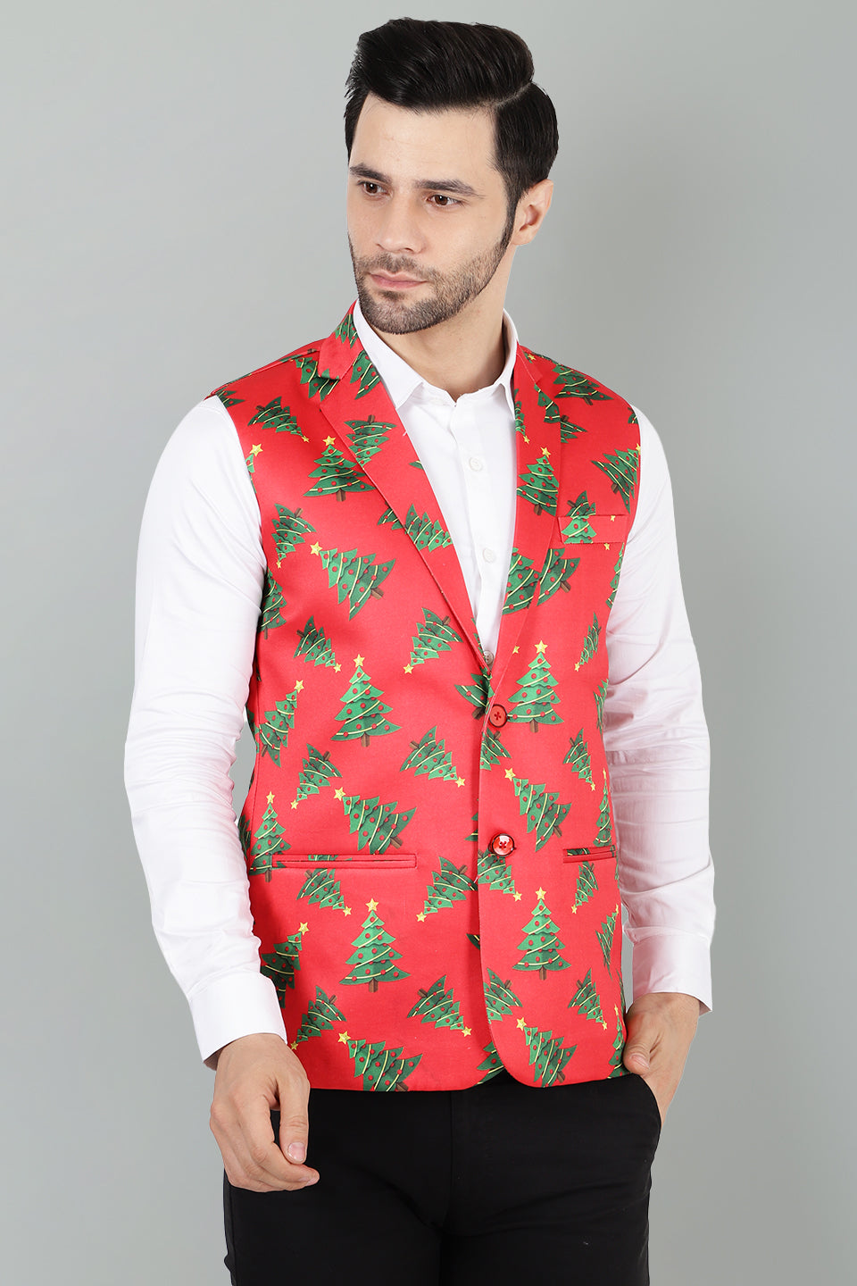 Polyester Cotton Christmas Red Jacket Vest Waistcoat