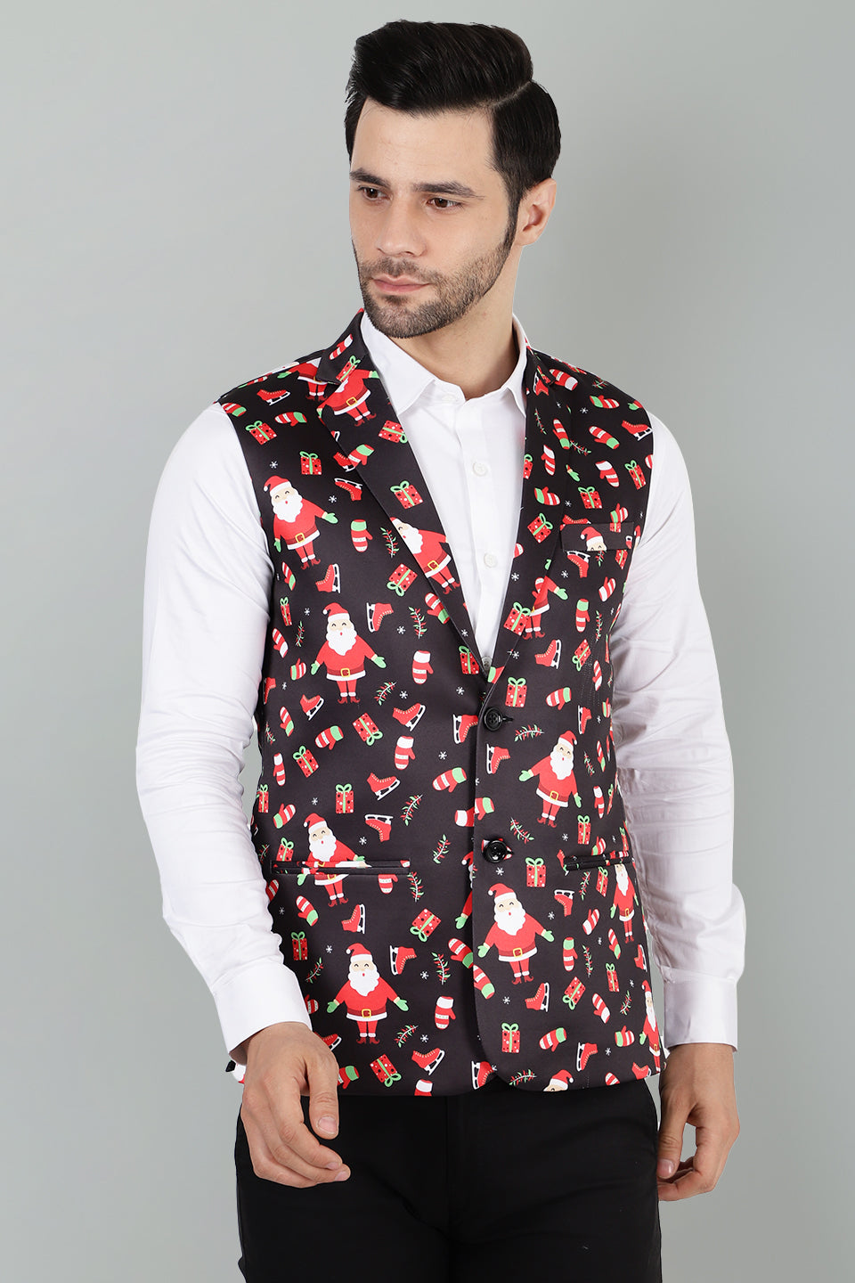 Polyester Cotton Christmas Multicolor Jacket Vest Waistcoat