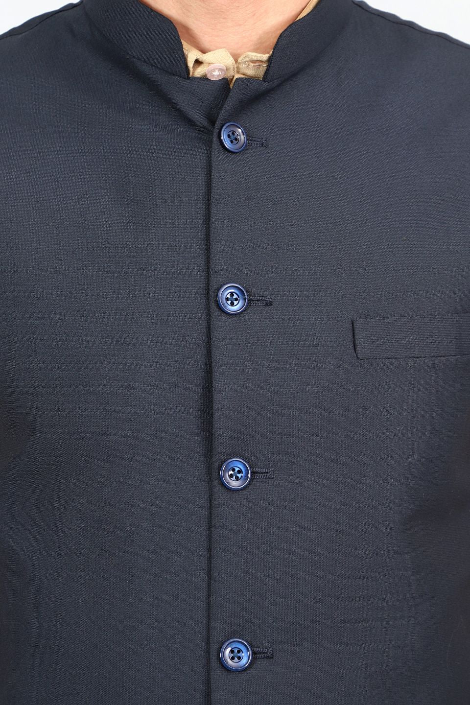 Polyester Cotton Blue 1 Modi Nehru Jacket