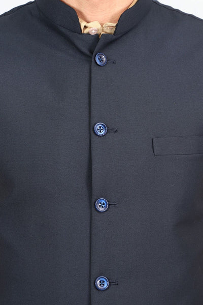 Polyester Cotton Blue 1 Modi Nehru Jacket
