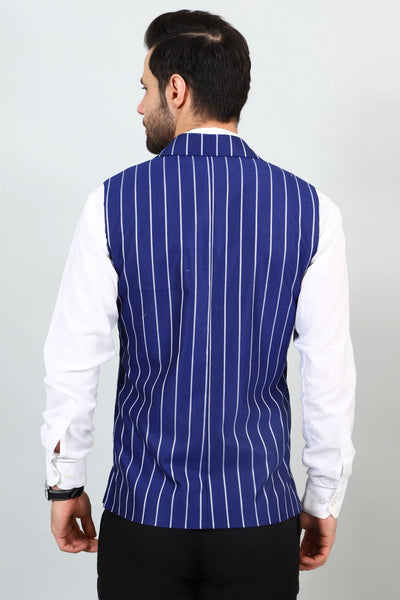 Polyester Cotton Blue Modi Nehru Jacket