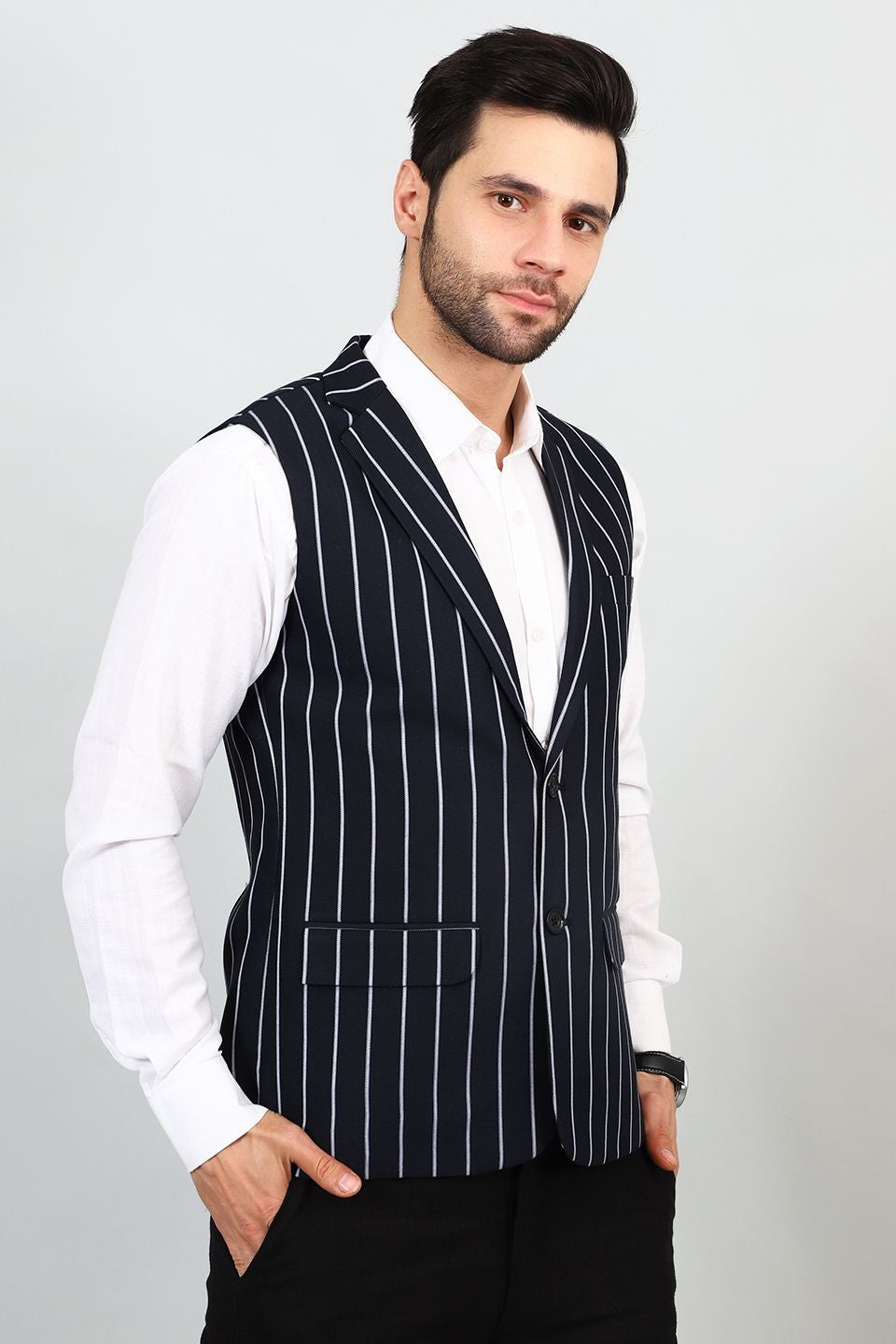 Polyester Cotton Blue 1 Modi Nehru Jacket