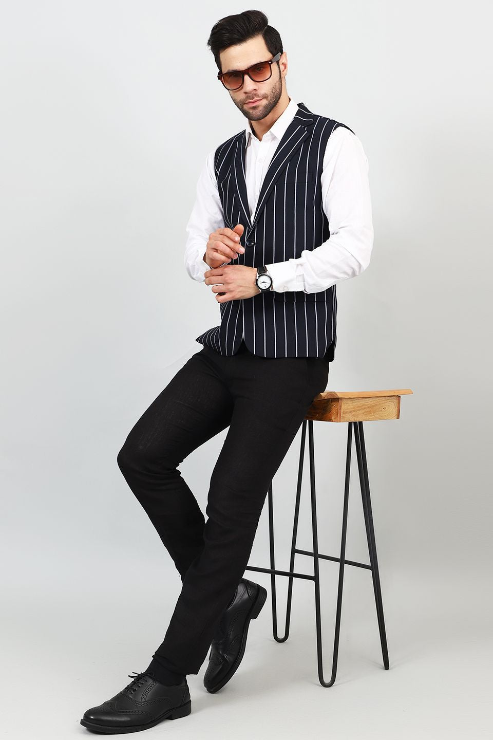 Polyester Cotton Blue 1 Modi Nehru Jacket