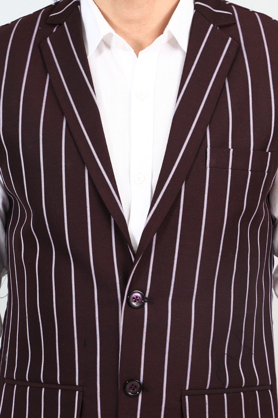 Buy Wintage Men's Polyester Cotton Maroon Modi Nehru Jacket : Maroon