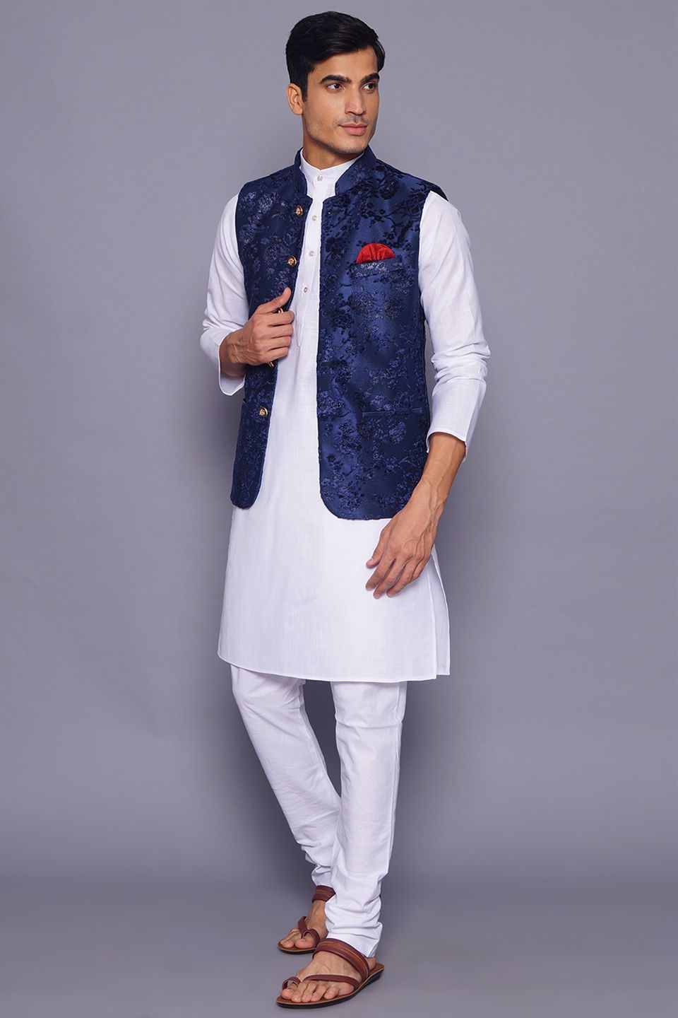 Buy MOHANLAL SONS Men Black Chikankari Pure Cotton Kurta with Trousers & Nehru  Jacket Online at Best Prices in India - JioMart.