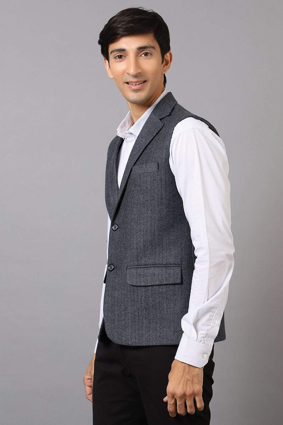 Tweed Modi Jacket Buy WINTAGE Men's Tweed Wool Blend Blue Modi Nehru Jacket