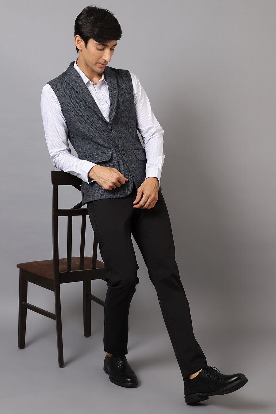 Tweed Modi Jacket Buy WINTAGE Men's Tweed Wool Blend Blue Modi Nehru Jacket