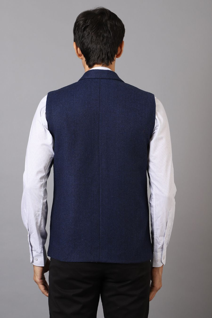 Tweed Modi Jacket Buy WINTAGE Men's Tweed Dark Blue Modi Nehru Jacket