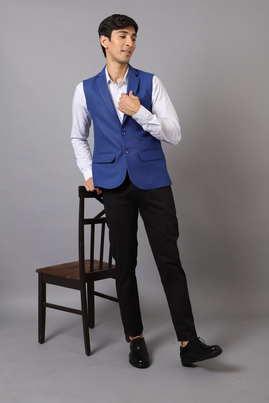 Tweed Modi Jacket Buy WINTAGE Men's Tweed Blue Modi Nehru Jacket