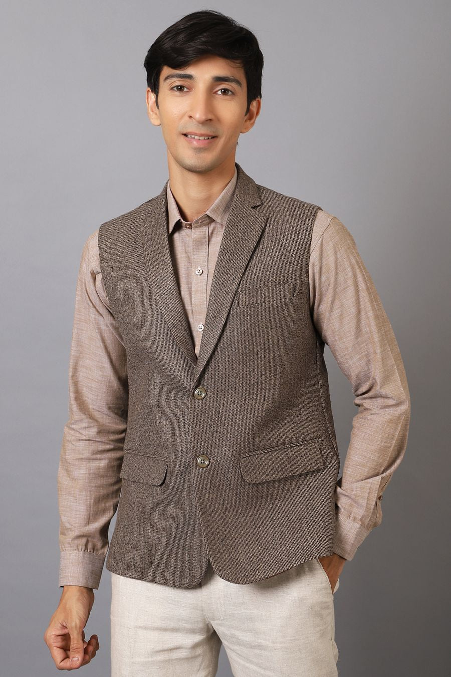 Tweed Modi Jacket Buy WINTAGE Men's Tweed Grey Modi Nehru Jacket