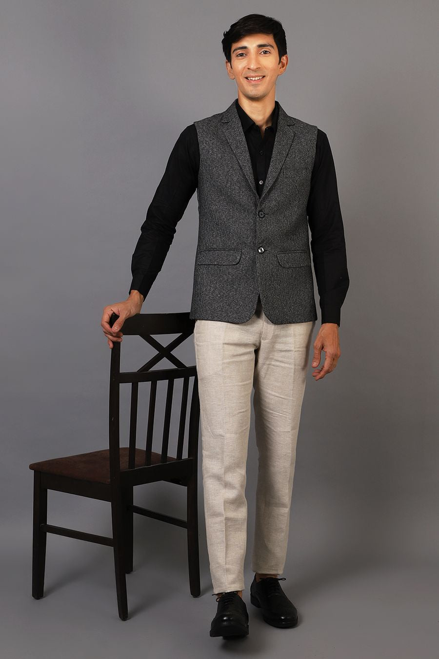Tweed Modi Jacket Tweed Grey Modi Nehru Jacket