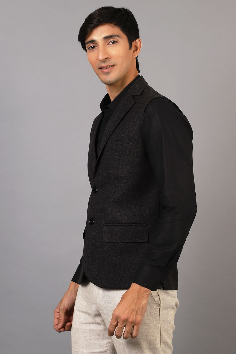 Tweed Modi Jacket Buy WINTAGE Men's Tweed Wool Grey Modi Nehru Jacket