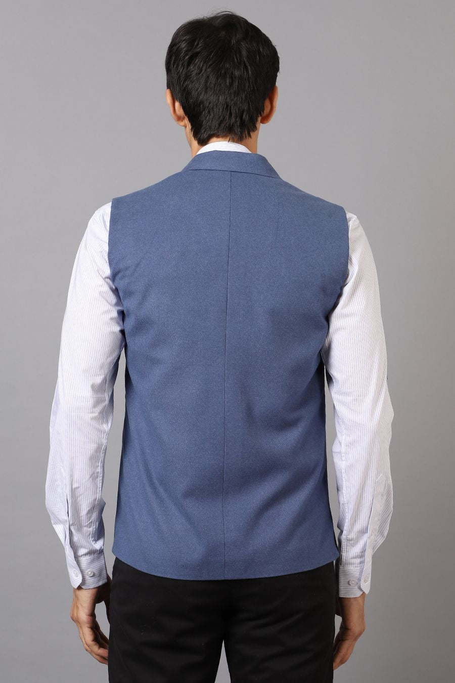 Tweed Wool Blue Modi Nehru Jacket