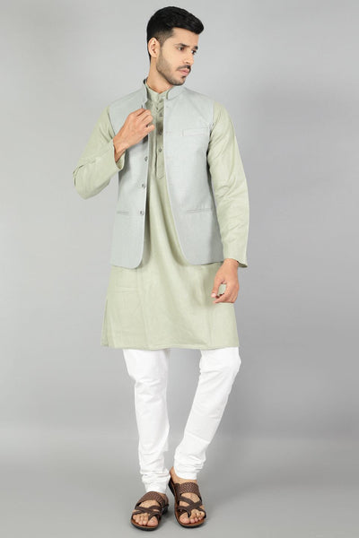 Polyester Cotton Plain Grey Modi Nehru Jacket