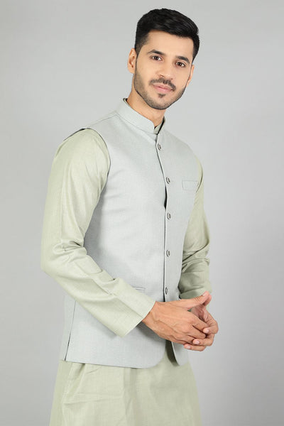 Polyester Cotton Plain Grey Modi Nehru Jacket