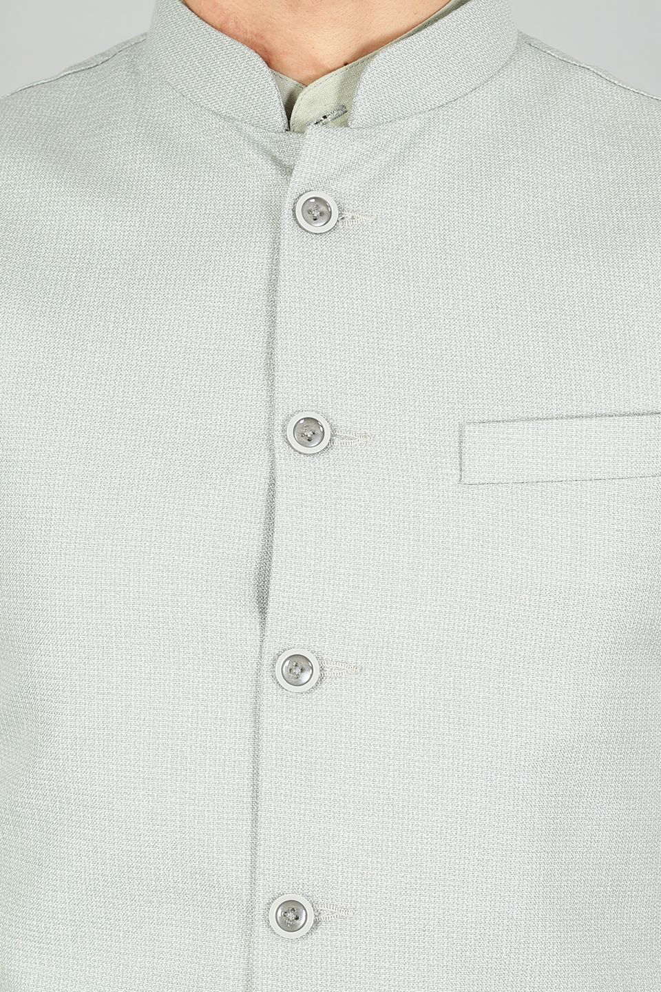 Polyester Cotton Plain Grey Modi Nehru Jacket