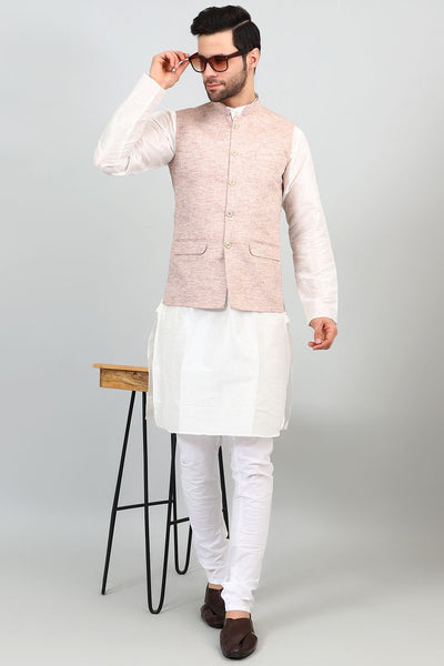 Linen Cotton Orange 1 Modi Nehru Jacket