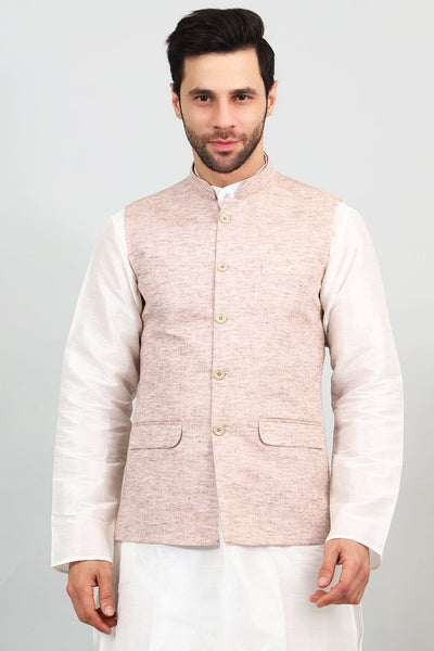 Linen Cotton Orange 1 Modi Nehru Jacket