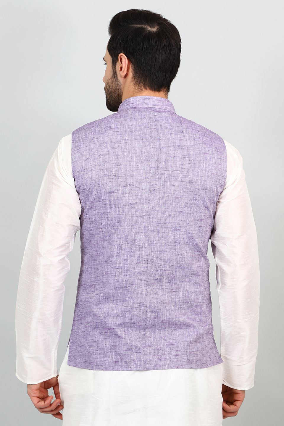 Linen Cotton Purple 1 Modi Nehru Jacket