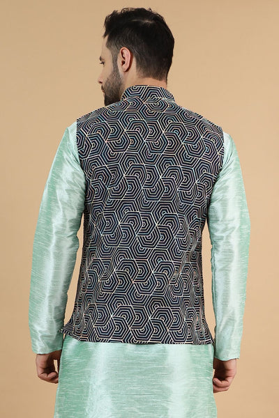 Digital Print Cotton Silk Multicolored Modi Nehru Jacket