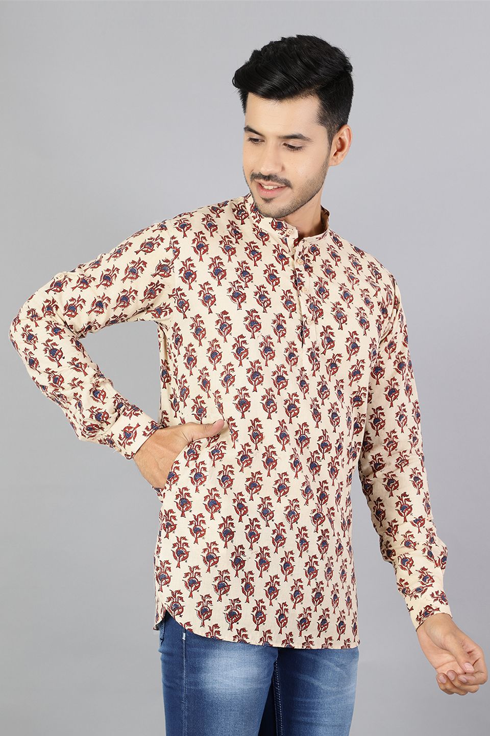Jaipur 100%  Cotton Multicolored Kurta Shirt