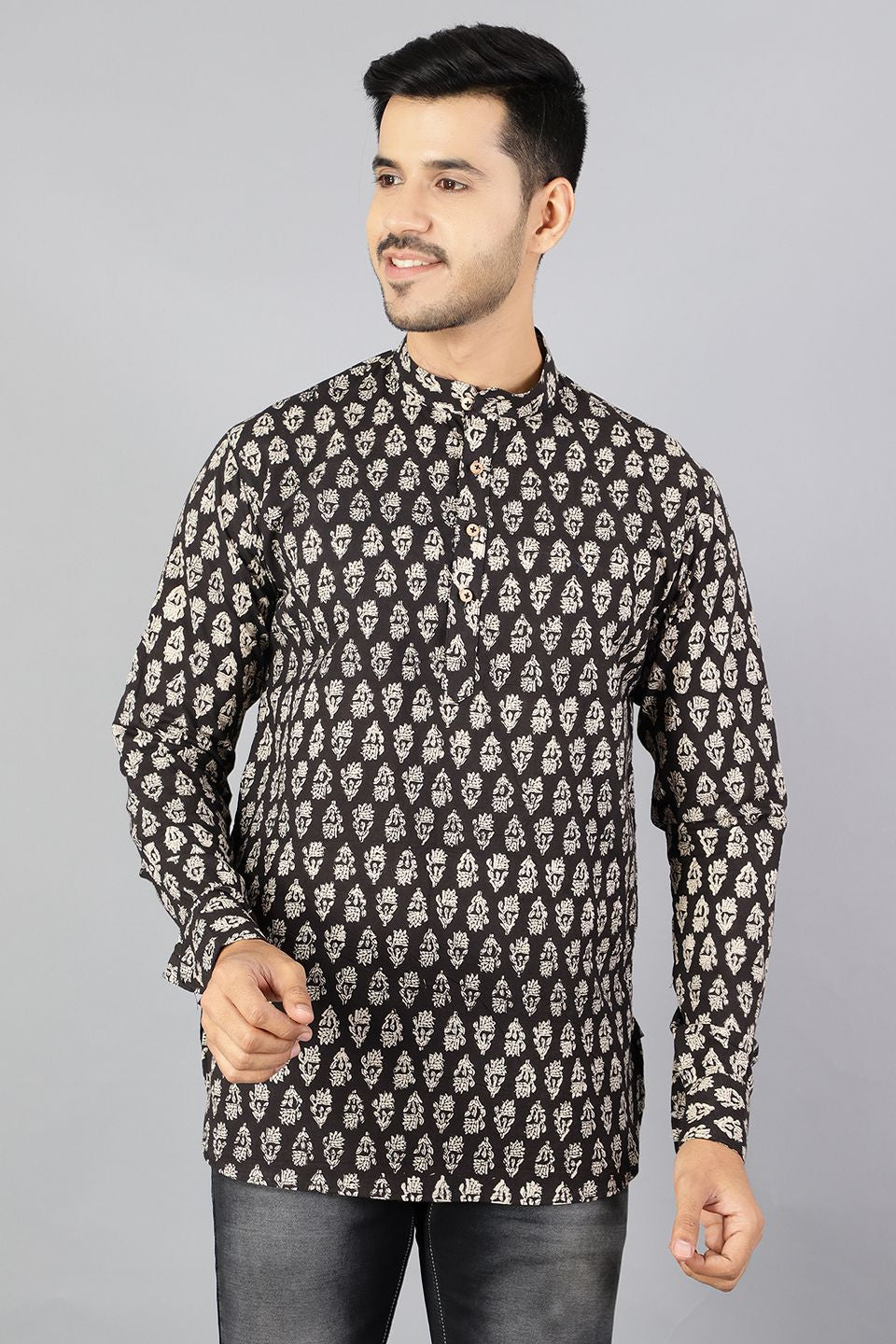 Jaipur 100%  Cotton Black Kurta Shirt