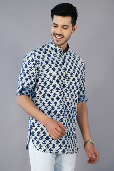 Jaipur 100% cotton Blue kurta shirt