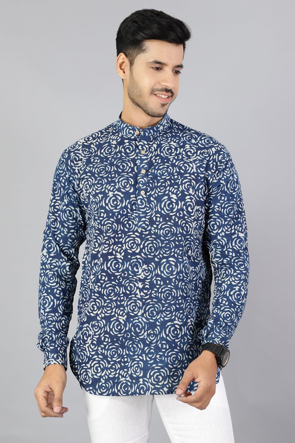 Jaipur 100%  Cotton Indigo Kurta Shirt