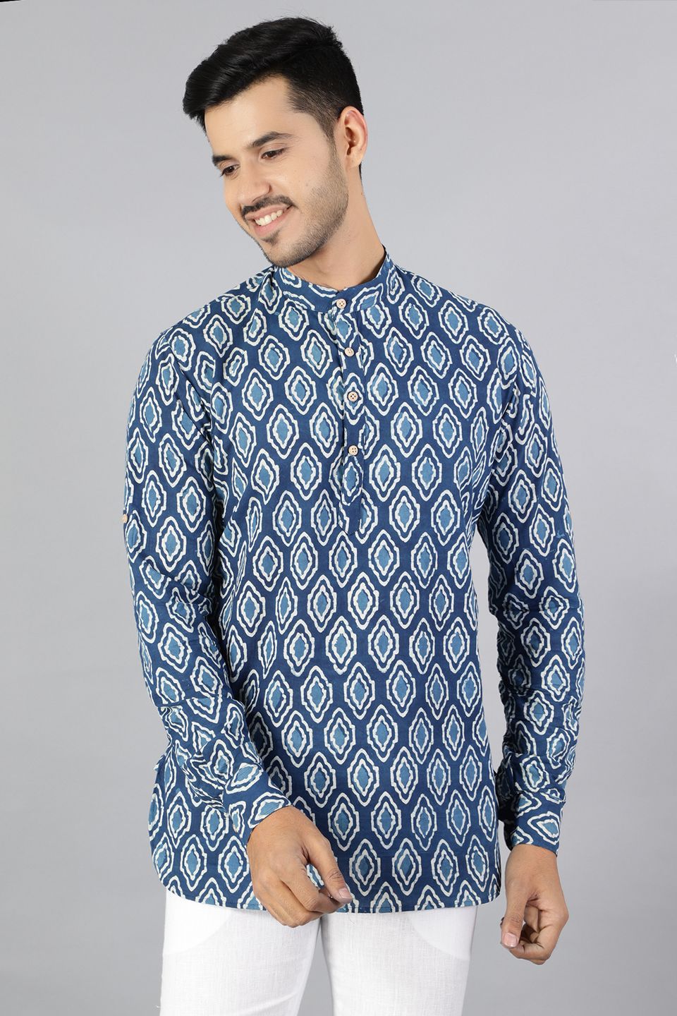 Jaipur 100%  Cotton Indigo Kurta Shirt