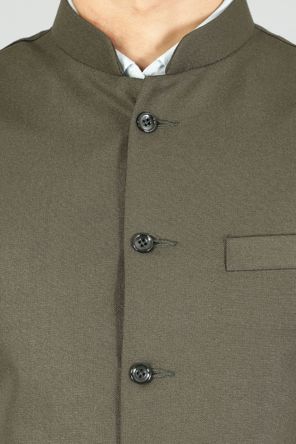 Polyester Cotton Plain Green  Vest and Trouser Set